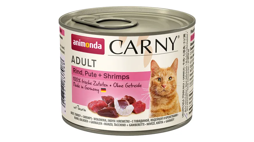 ANIMONDA Katzennassfutter Carny Adult Rind, Pute + Shrimps 200 g
