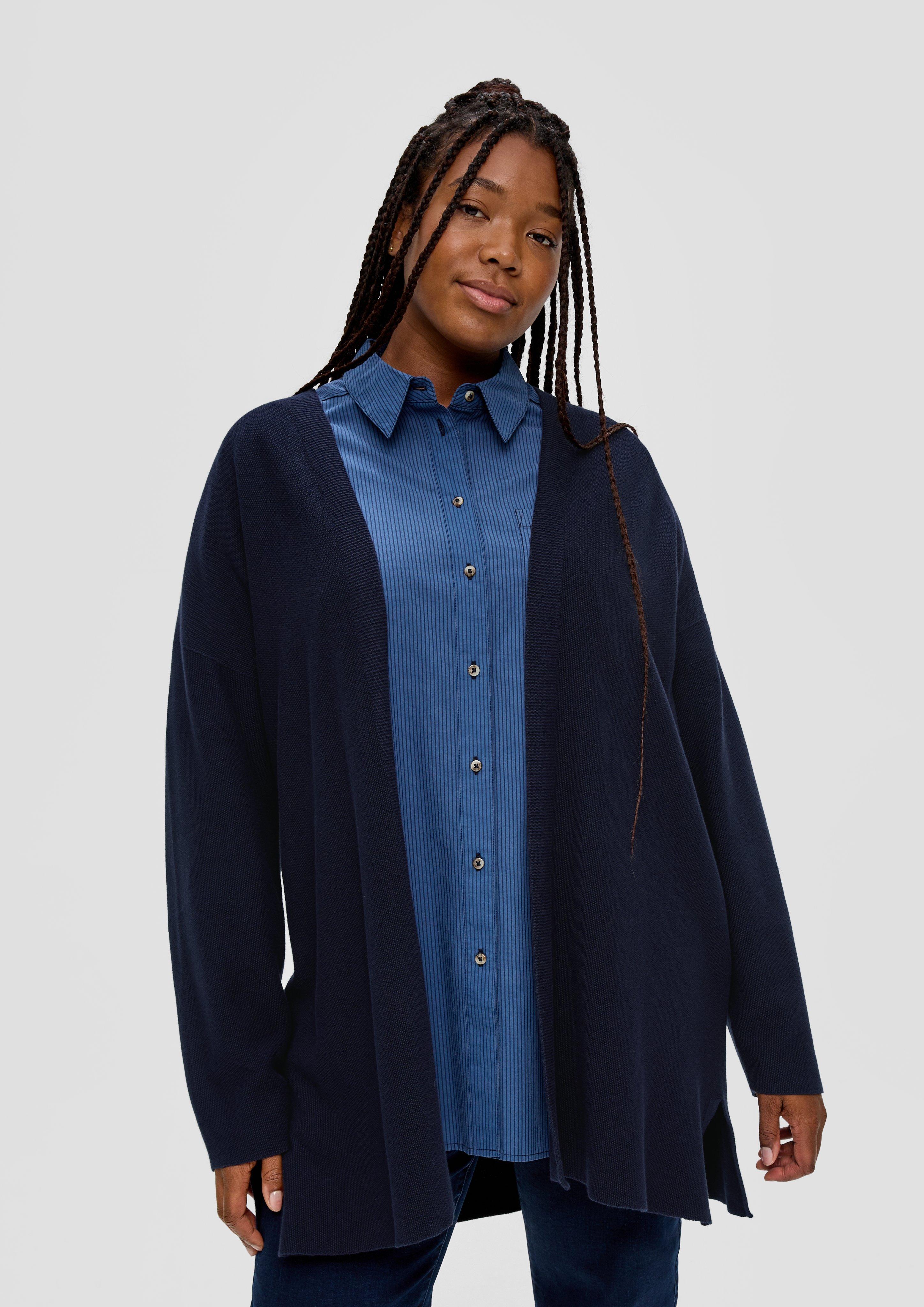 Strickjacke mit Rippblende  2138091-5959