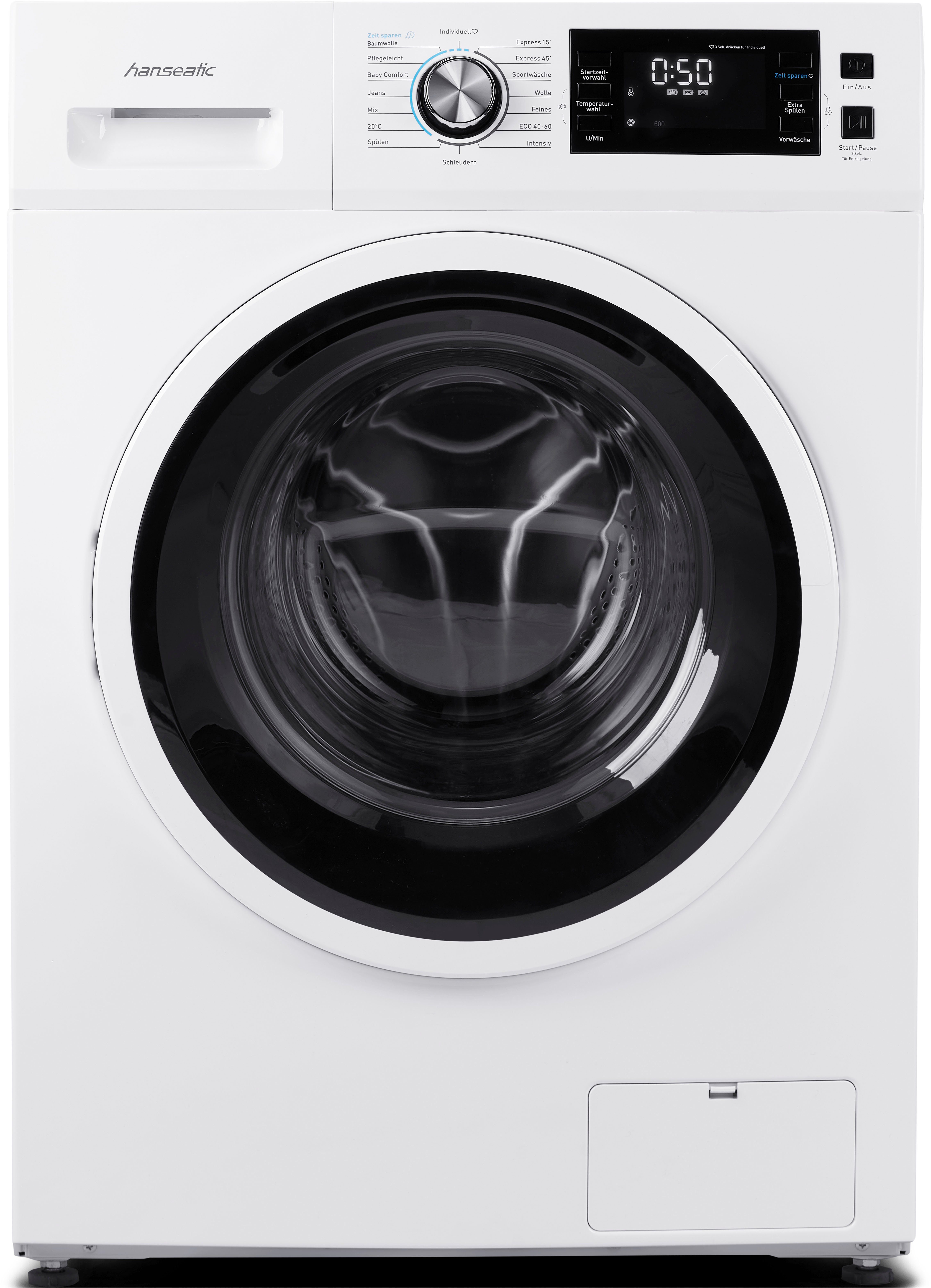 Hanseatic Waschmaschine HWMB714C, 7 kg, 1400 U/min, Startzeitvorwahl, Nachlegefunktion