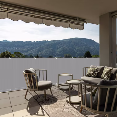 Lospitch Balkonsichtschutz 75*600cm Balkon Sichtschutz Balkonbespannung PVC Windschutz
