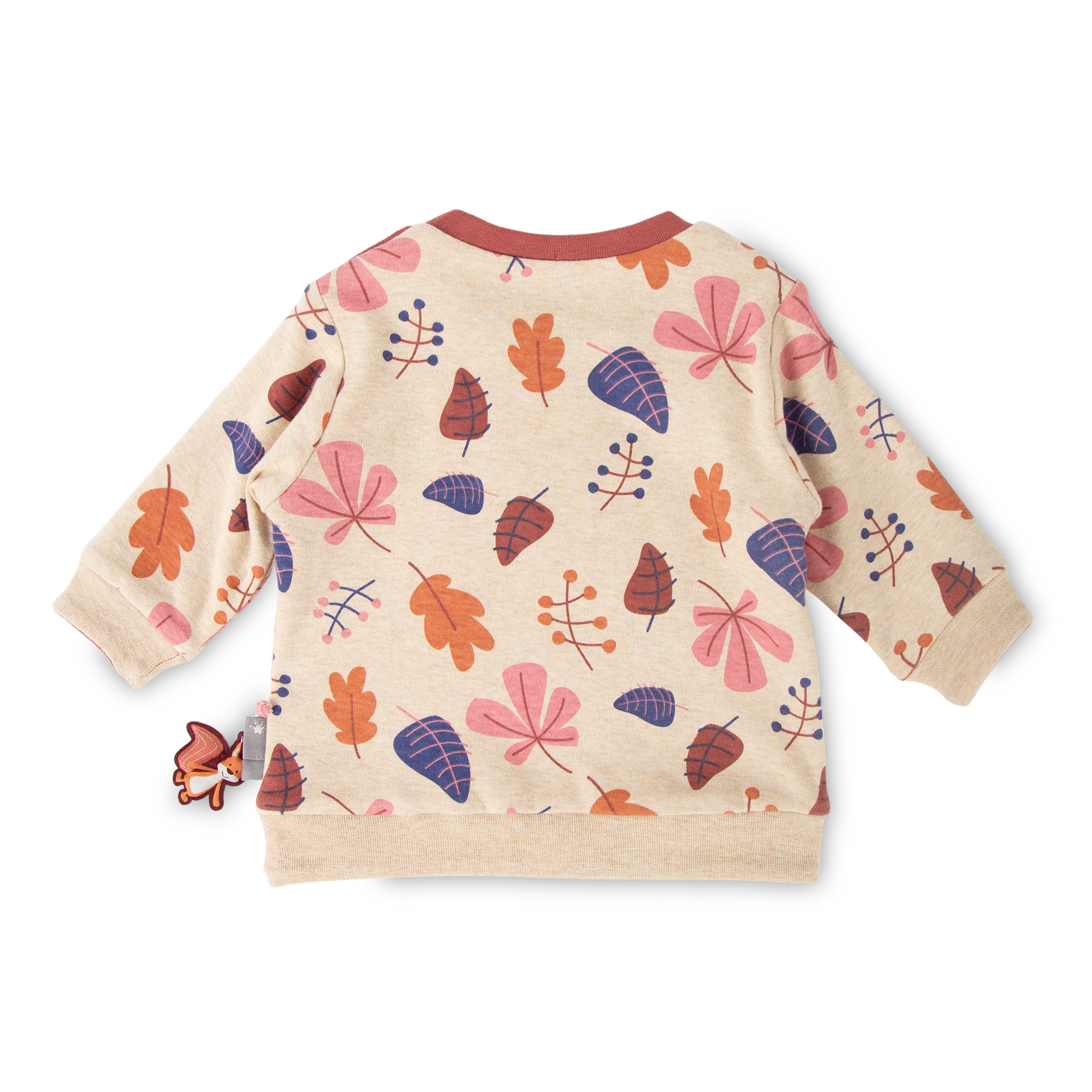 Baby Wendeshirt rotbraun mit Pünktchen/bunter Herbstprin