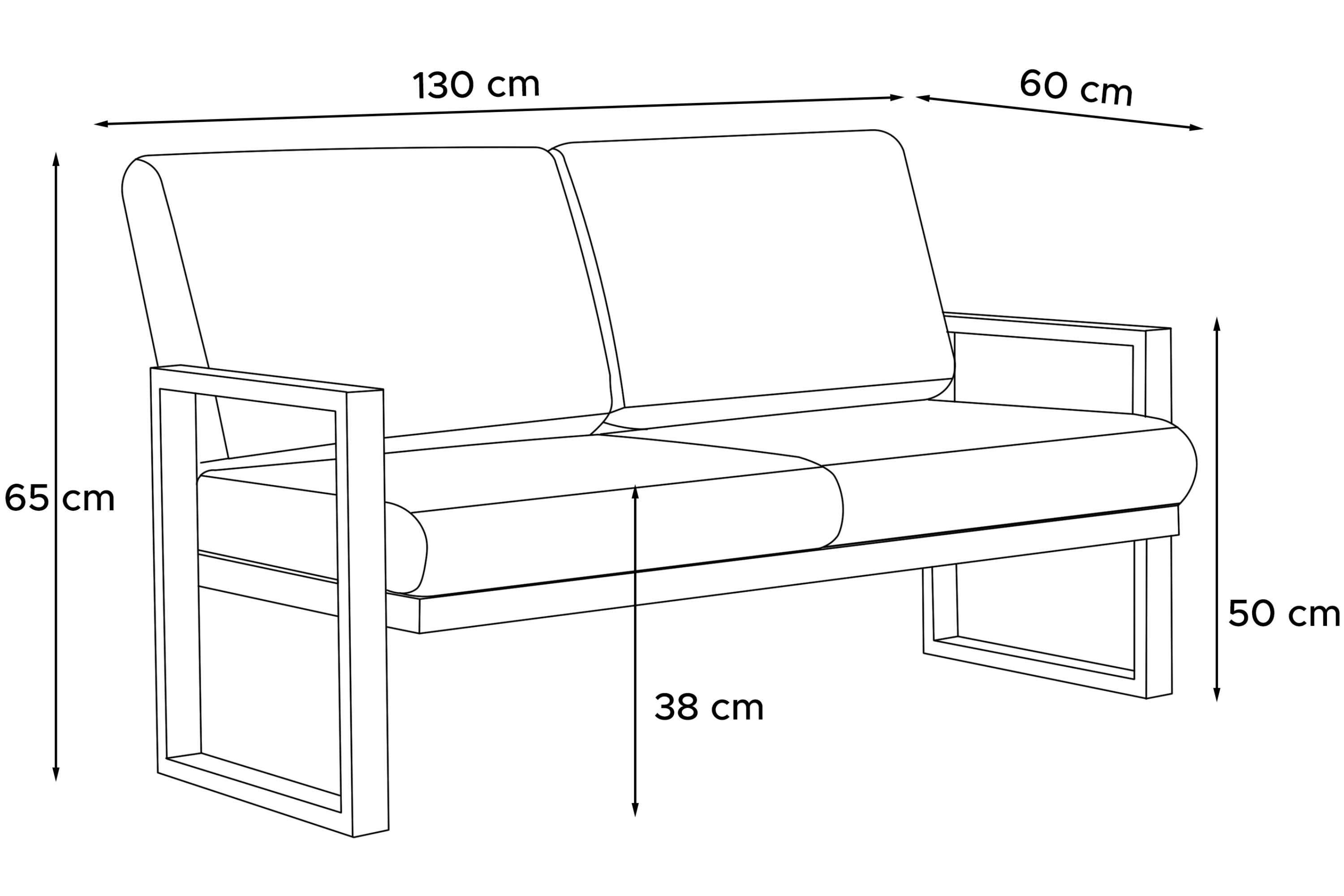 Konsimo Loungesofa FRENA Gartensofa 2, UV-Beständigkeit, rostbeständig, schmutzabweisende Eigenschaften