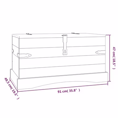 vidaXL Aufbewahrungsbox Truhe Mexiko-Stil Kiefernholz 91x49,5x47 cm