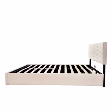 OKWISH Polsterbett Doppelbett Stauraumbett (140 x 200,Weiß mit Lattenrost ohne Matratze), Continentalbett,höhenverstellbares Kopfteil Allgemeine Daten