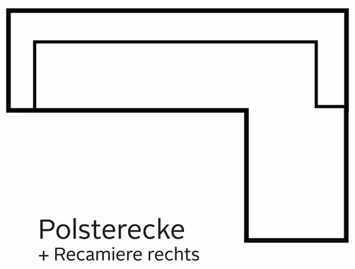 Home affaire Ecksofa Luzern, mit Recamiere mit verstellbarer Kopfstütze und Holzfüßen