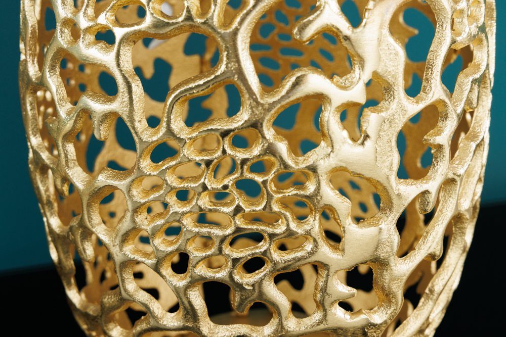 riess-ambiente Dekovase ABSTRACT LEAF 50cm gold (Einzelartikel, 1 St), Wohnzimmer · Handmade · Metall · Vase · Gold-Optik · Schlafzimmer