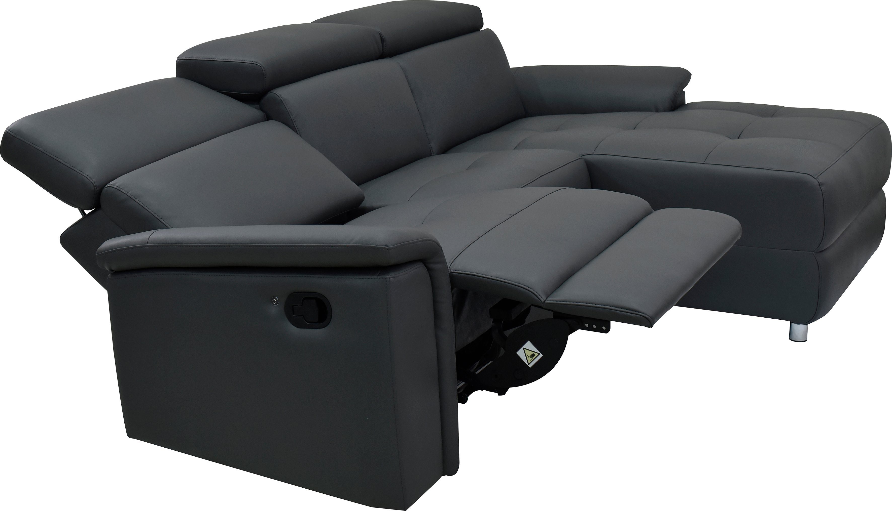 Places of Style Ecksofa Pareli, mit Relaxfunktion, Kopfteilverstellung und dimmbarer LED-Beleuchtung