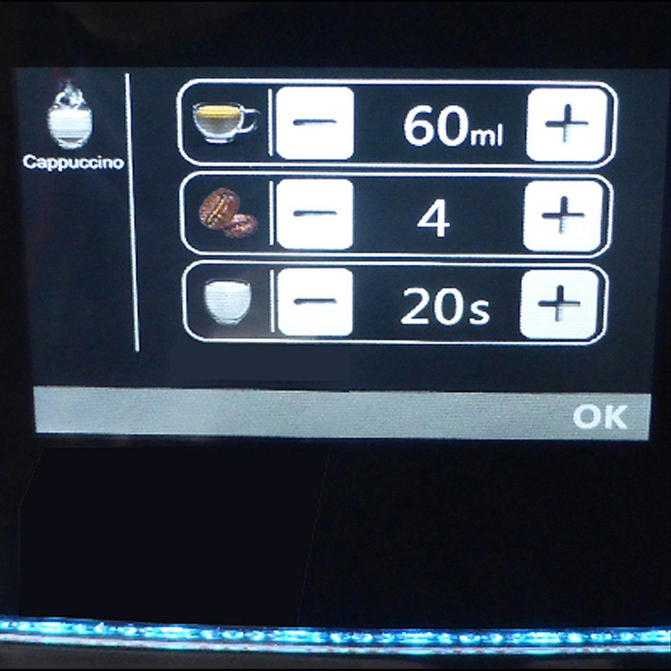 Acopino Kaffeevollautomat Vittoria, 6 Heißgetränke mit ONE Touch-Funktion, großes Farb-Grafikdisplay