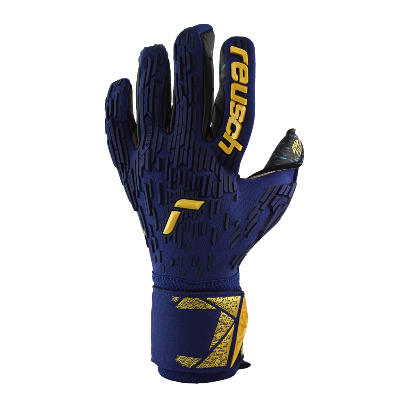 Reusch Attrakt Freegel Fusion Goaliator TW-Handschuhe Blau Gold Schwarz F4411