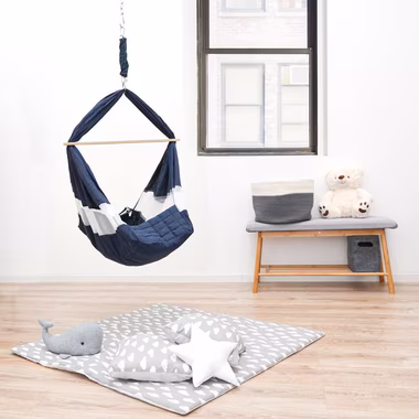 AMANKA Babywippe Baby Federwiege mit 100cm Kette Schwerlast Decke, Hängematte mit Feder+Matratze