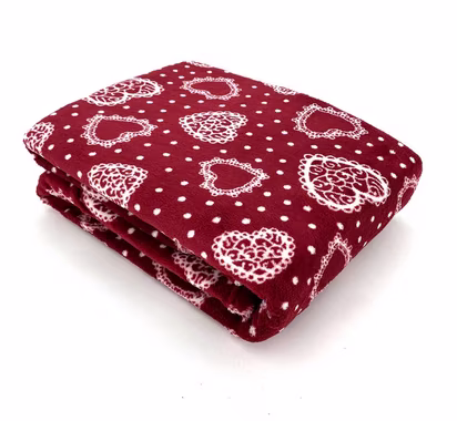 Wohndecke Kuscheldecke Herzen Flanell Sofadecke Landhaus, heimtexland, kuschelig weich und warm I XL 150x200 I Schadstoffgeprüft