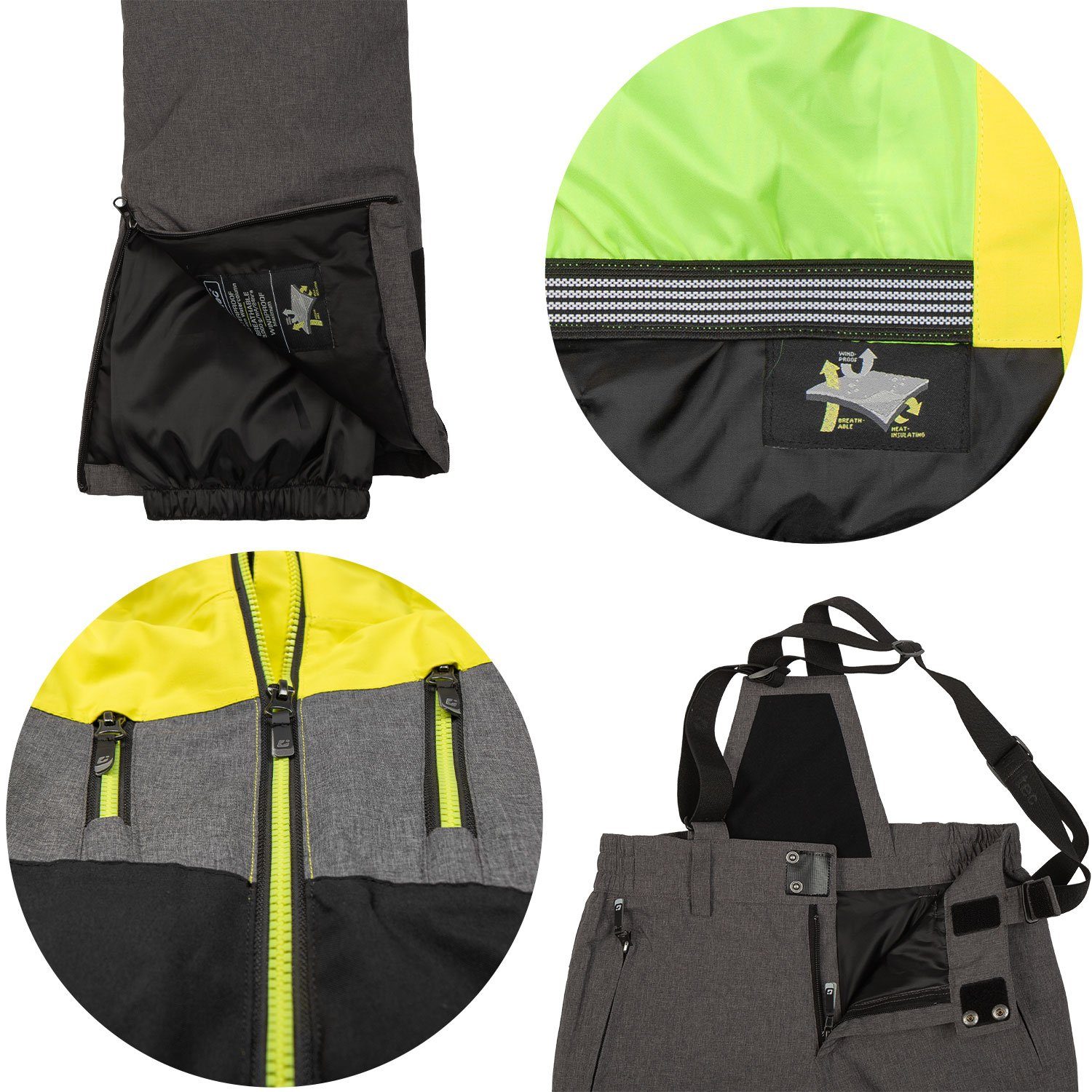 Killtec Skianzug Jungen Kinder Skijacke limette + Skihose grau