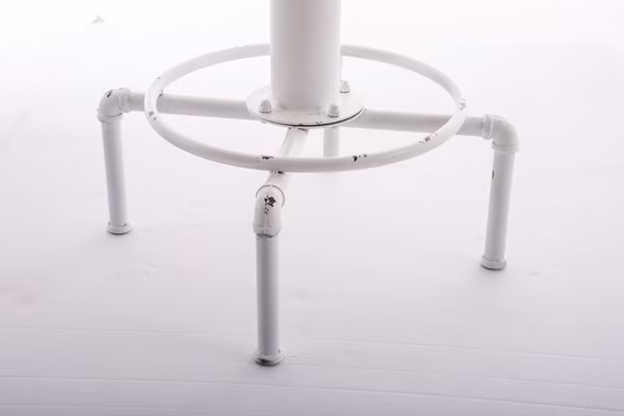 TPFLiving Stehtisch Luminak - Bartisch für Küche, Esszimmer, Wohnzimmer, Balkon, Terrasse (Bistrotisch mit Vollholz-Tischplatte - Durchmesser: 50 cm, 1-St., Höhenverstellbarer Stehtisch mit lackiertem Stahlgestell), Maße (BxLxH): 50 x 50 x 100 cm - F