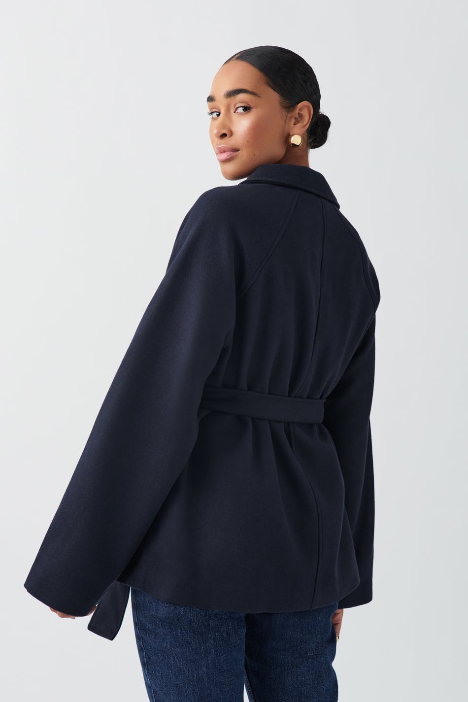 Belted short coat