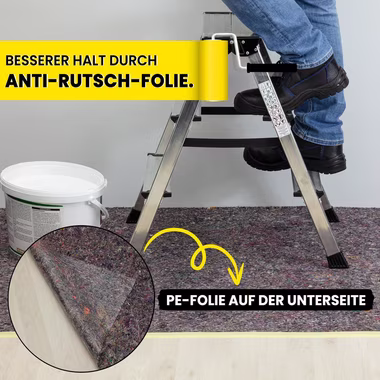 KK Verpackungen Bodenschutzvlies, Malervlies Abdeckvlies Grau 1 m x 5 m PE-Folie 180 g/m²