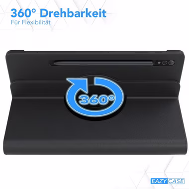 EAZY CASE Tablet-Hülle Rotation Case für Samsung Galaxy Tab S8 / Tab S7 11 Zoll, Hülle 360° drehbar mit Standfunktion Etui Anti-Kratz Tasche Schwarz