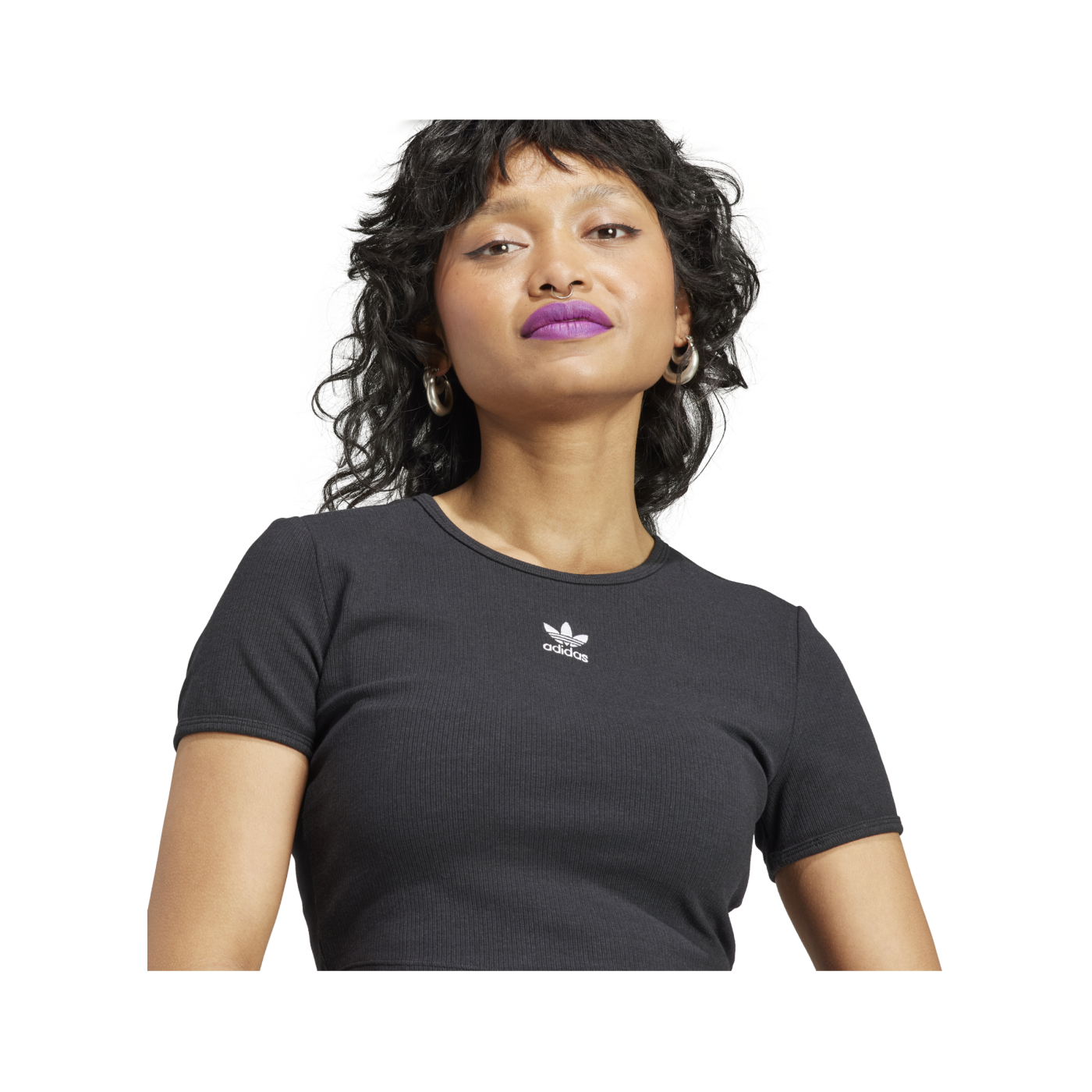 adidas RIB T-Shirt Damen Schwarz
