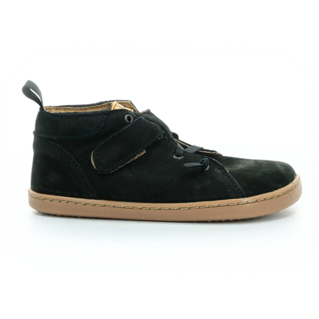 Pegres BF52 schwarze Barfuß-Stiefeletten aus gebürstetem Leder