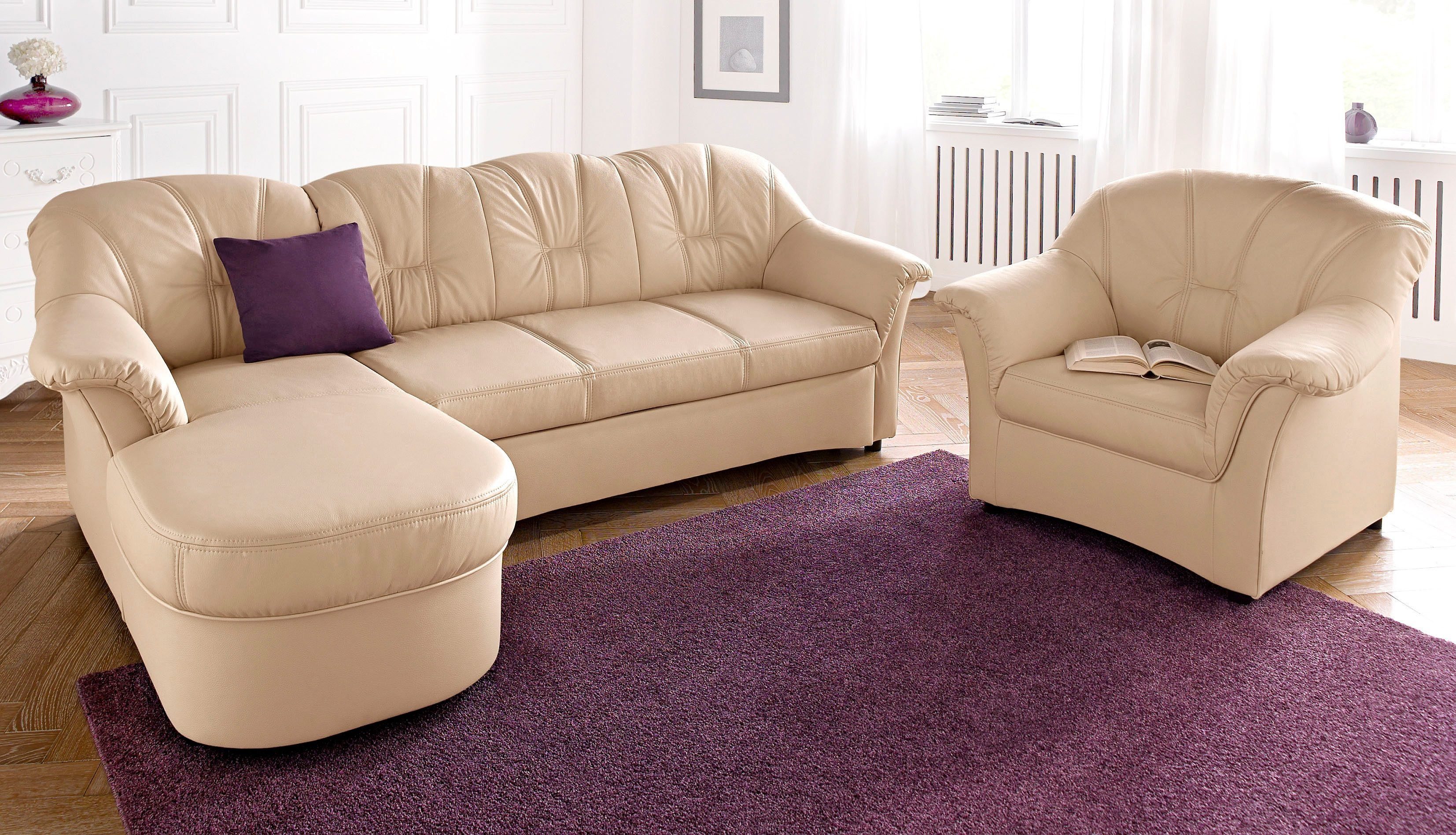 DOMO collection Sessel Flores, wahlweise mit Federkern (nicht bei Microfaser PRIMABELLE®-Struktur)