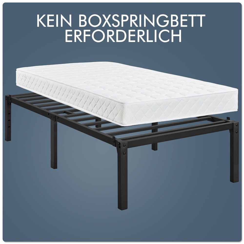Yaheetech Metallbett, Bettrahmen 36cm H mit Lattenrost, Bettgestell aus Metall