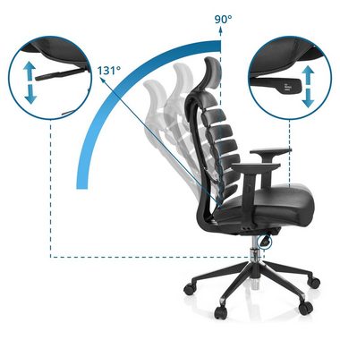 hjh OFFICE Drehstuhl Profi Bürostuhl ERGO LINE II PRO Leder (1 St), Schreibtischstuhl ergonomisch