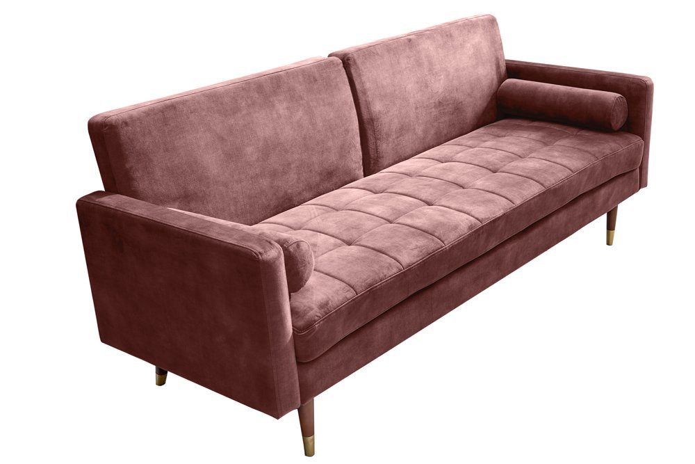 riess-ambiente Schlafsofa COUTURE 196cm altrosa / braun, Einzelartikel 1 Teile, Wohnzimmer · Microvelours · Bettfunktion