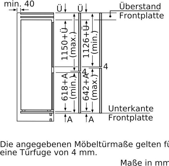 BOSCH Einbaukühlgefrierkombination 6 KIS87ADD0, 177,2 cm hoch, 55,8 cm breit