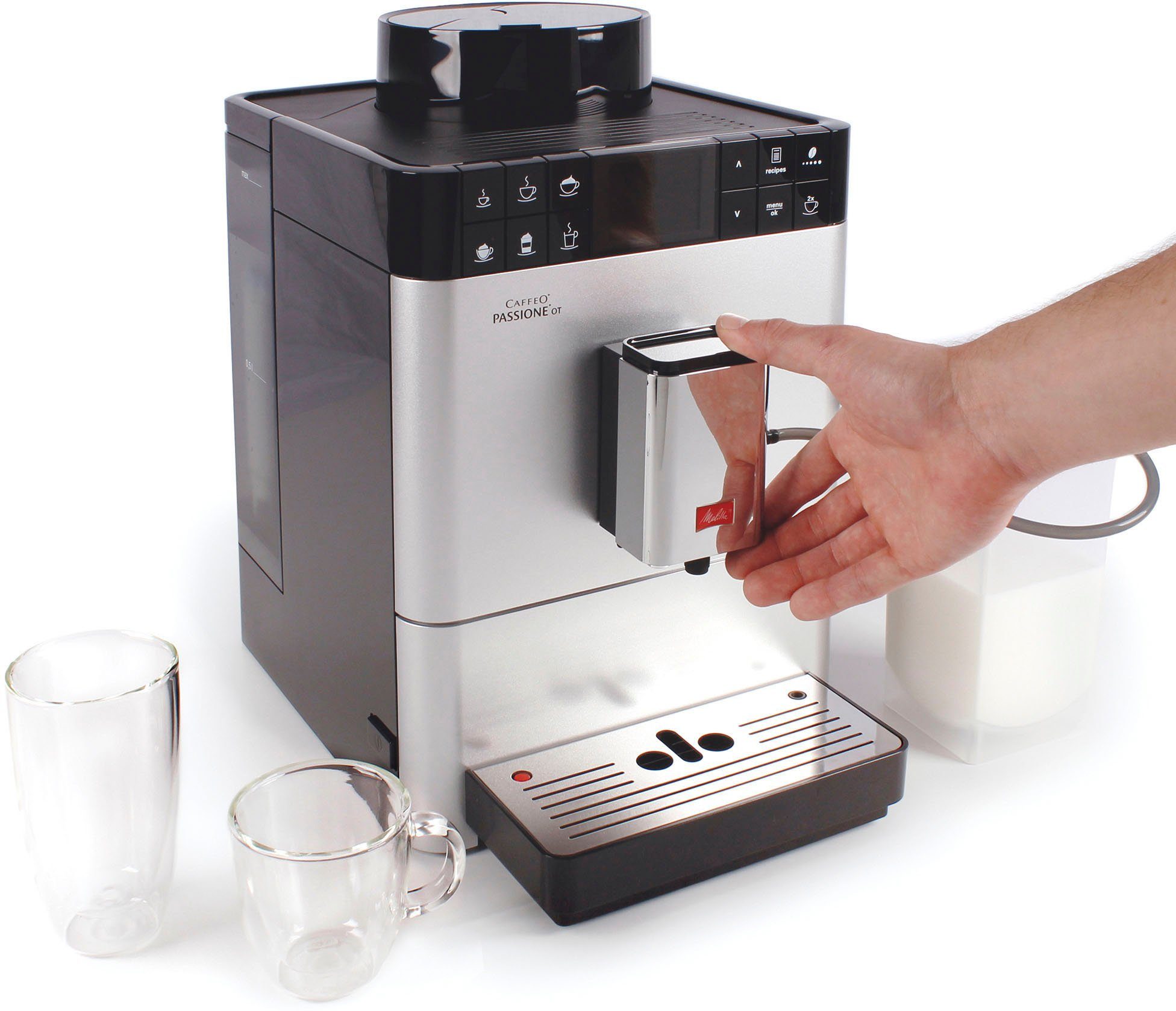 Melitta Kaffeevollautomat Passione® One Touch F53/1-101, silber, One Touch Funktion, tassengenau frisch gemahlene Bohnen