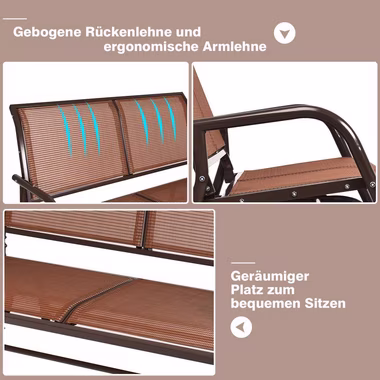 COSTWAY Schaukelstuhl, bis 180kg, 123x71x87cm, für Outdoor