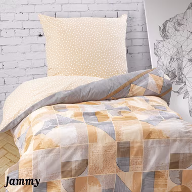 Bettwäsche Baumwolle 135x200, 155x200, 155x220, 200x200, 200x220 oder 240x220, Leonado Vicenti, Renforcé, 2 teilig, Wendebettwäsche gestreift mit Reißverschluss