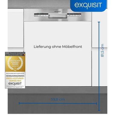exquisit teilintegrierbarer Geschirrspüler, EGSP1012-EB-030E, 11 l, 12 Maßgedecke, Wassersparend (ECO Programm)