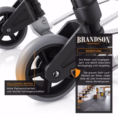 Brandson Sackkarre, Transportkarre klappbar mit 70 kg Last Vollgummireifen & Expanderseil
