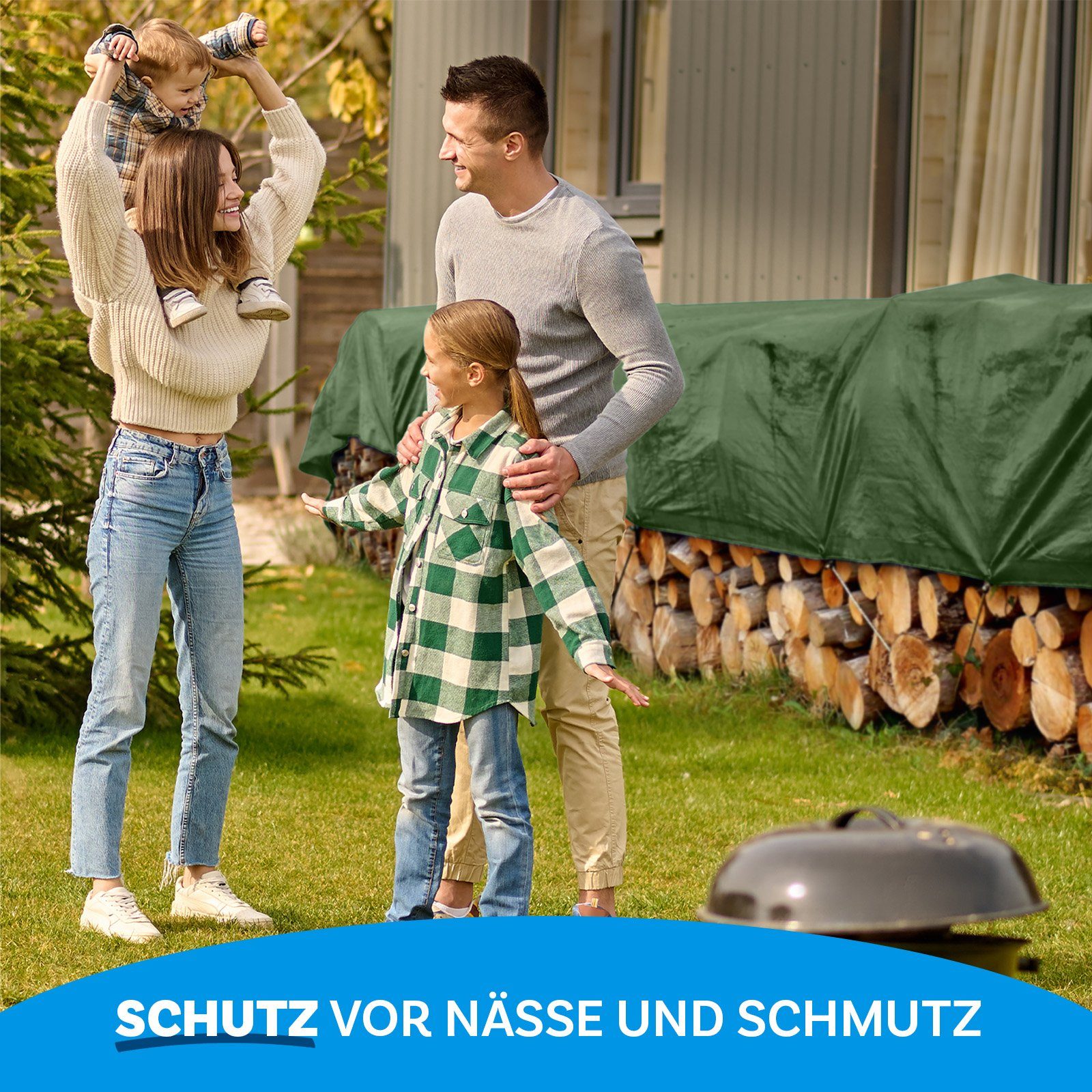 Kubus Schutzplane Abdeckplane 240 g/m², verschiedene Farben, verschiedene Größen, Reißfest & Wasserdicht