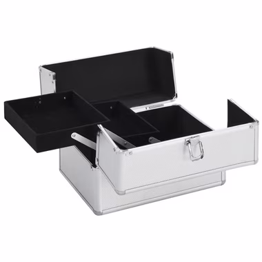vidaXL Kosmetik-Koffer Kosmetikkoffer 22x30x21 cm Silbern Aluminium