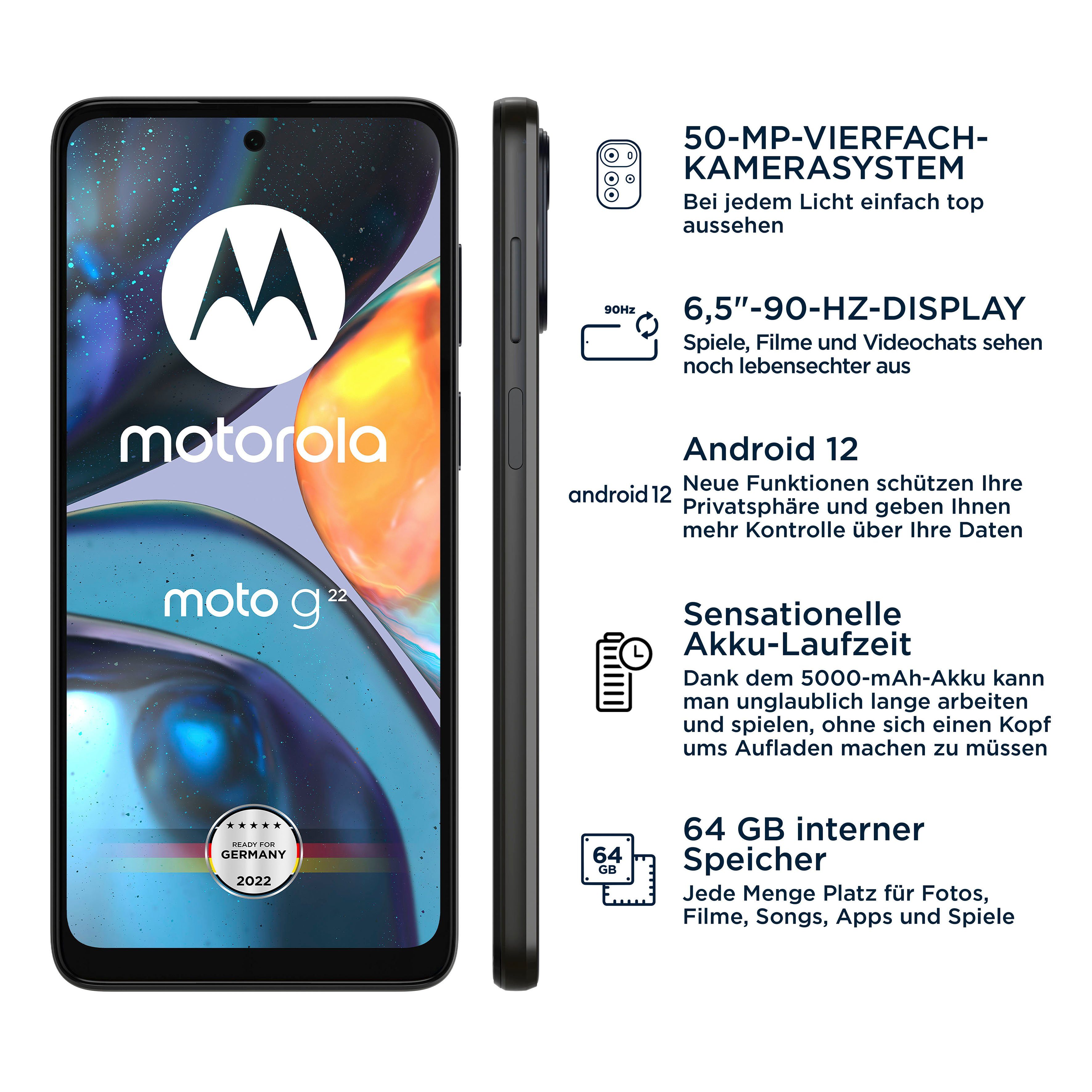 Motorola G22 Smartphone (16,51 cm/6,5 Zoll, 64 GB Speicherplatz, 50 MP Kamera)