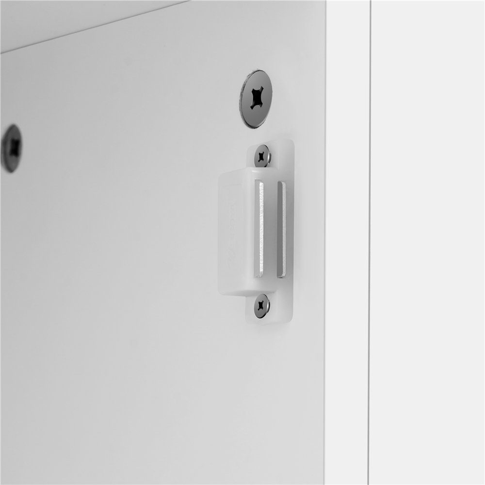 Yaheetech Badkommode, mit Schiebetüren Rollen, aus MDF-Holzplatten