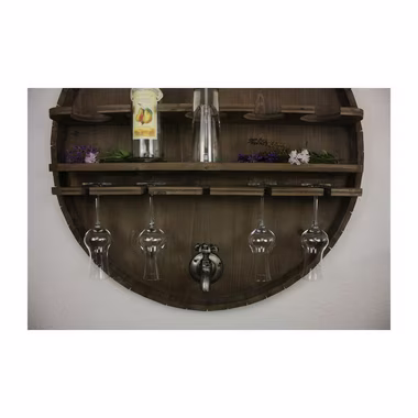 HTI-Line Weinregal Wandbar Weinfass Likörbar Grappabar Weinbar, Weinhalter Holz Flaschenregal Vintage