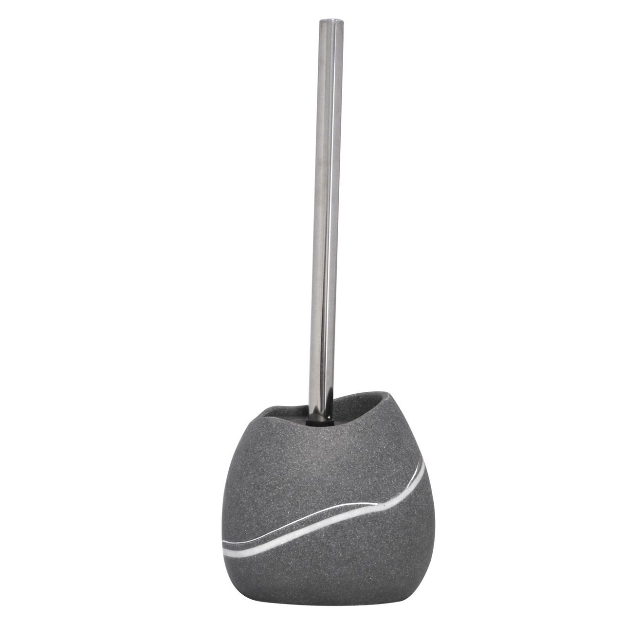 Ridder WC-Bürste Little Rock, grau, Stielfarbe: chromfarben, Polyresin / Edelstahl