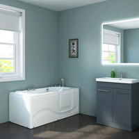 Home Deluxe Seniorenbadewanne VITAL M - liegend mit Rechtseinstieg