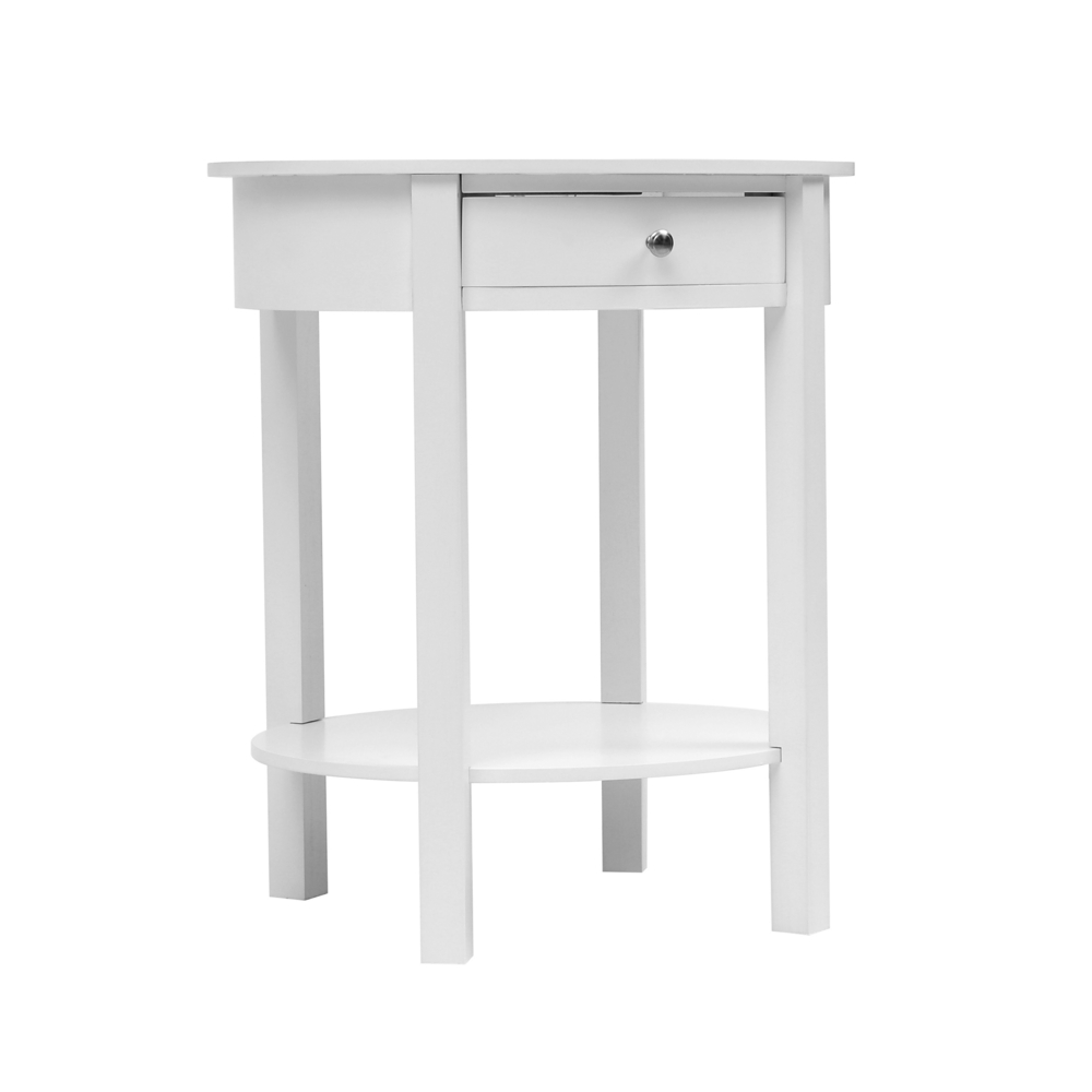 Happy Home Happy Home Nachttisch Kommode Beistelltisch mit 1 Schublade HSB14-WEI weiß