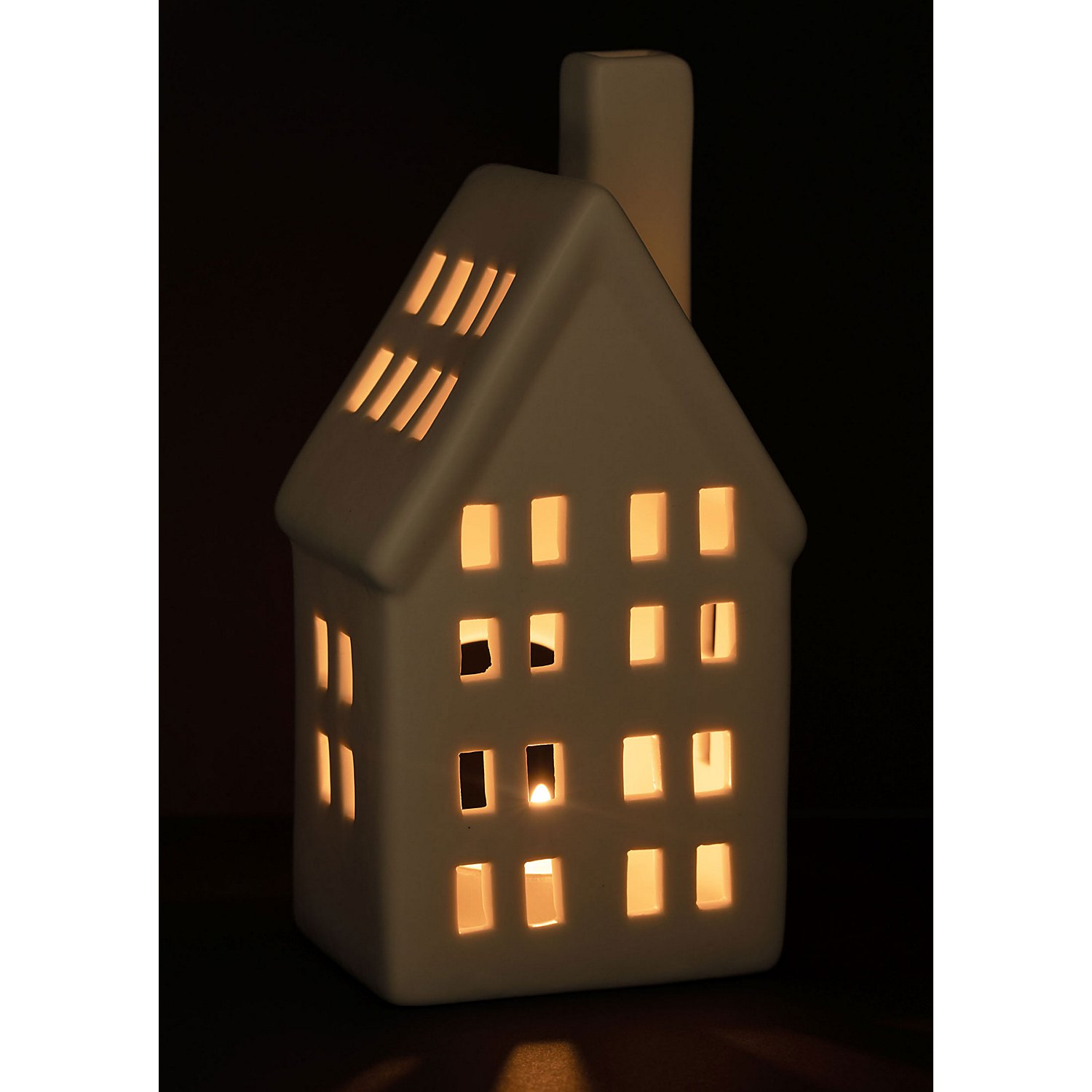 Haus aus Keramik, für Teelichter, 9 x 17,5 cm