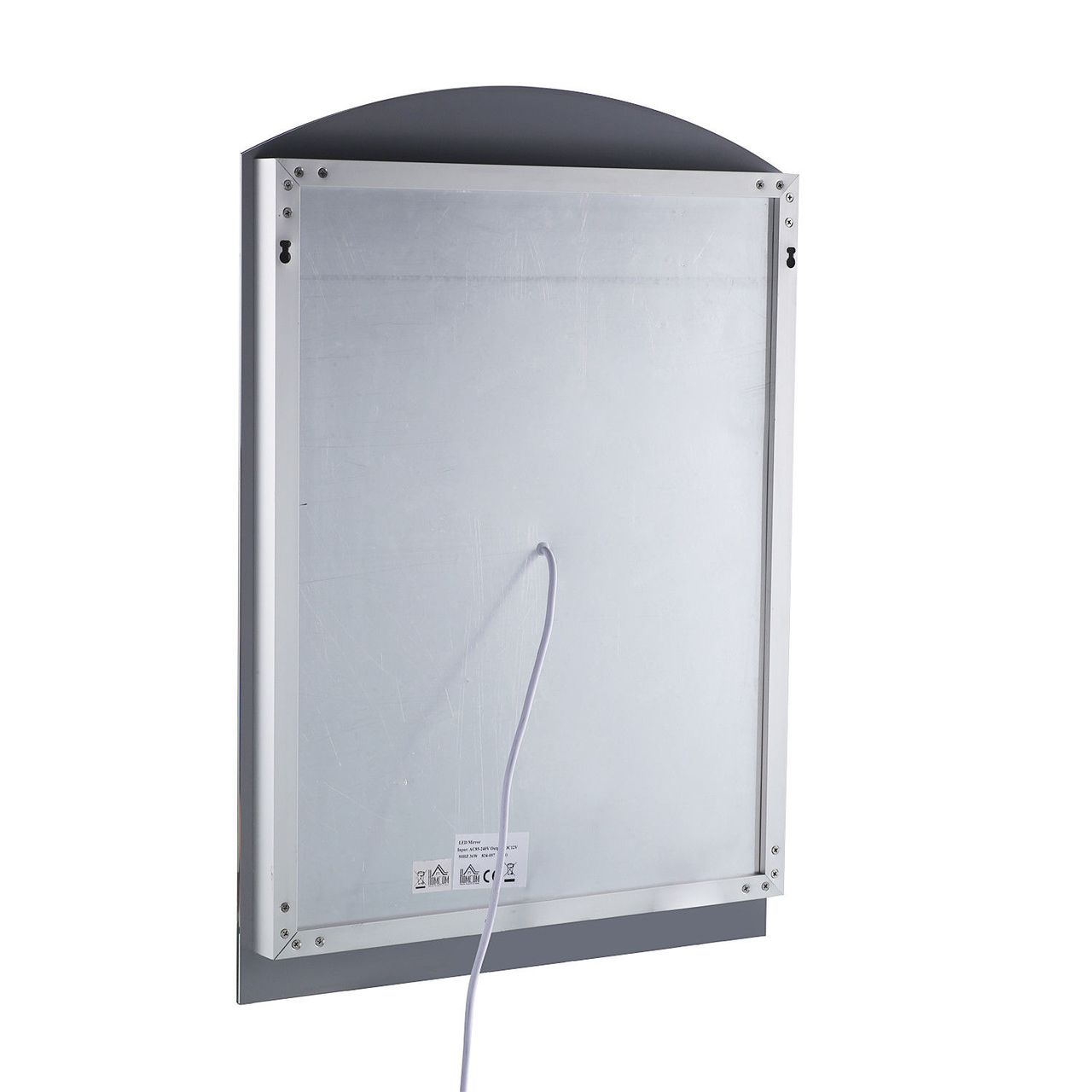 HOMCOM Badspiegel mit Ablage LED Lichtspiegel Badezimmerspiegel Wandspiegel 15W (Modell4) Wasserdicht 50 x 15,5 x 70 cm