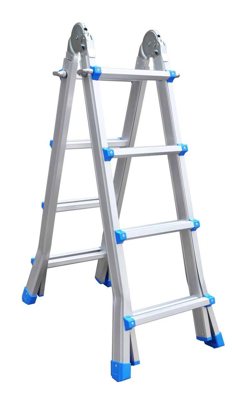Vago-Tools Teleskopleiter Stehleiter Mehrzweckleiter Alu Leiter Klappleiter 4 x 4