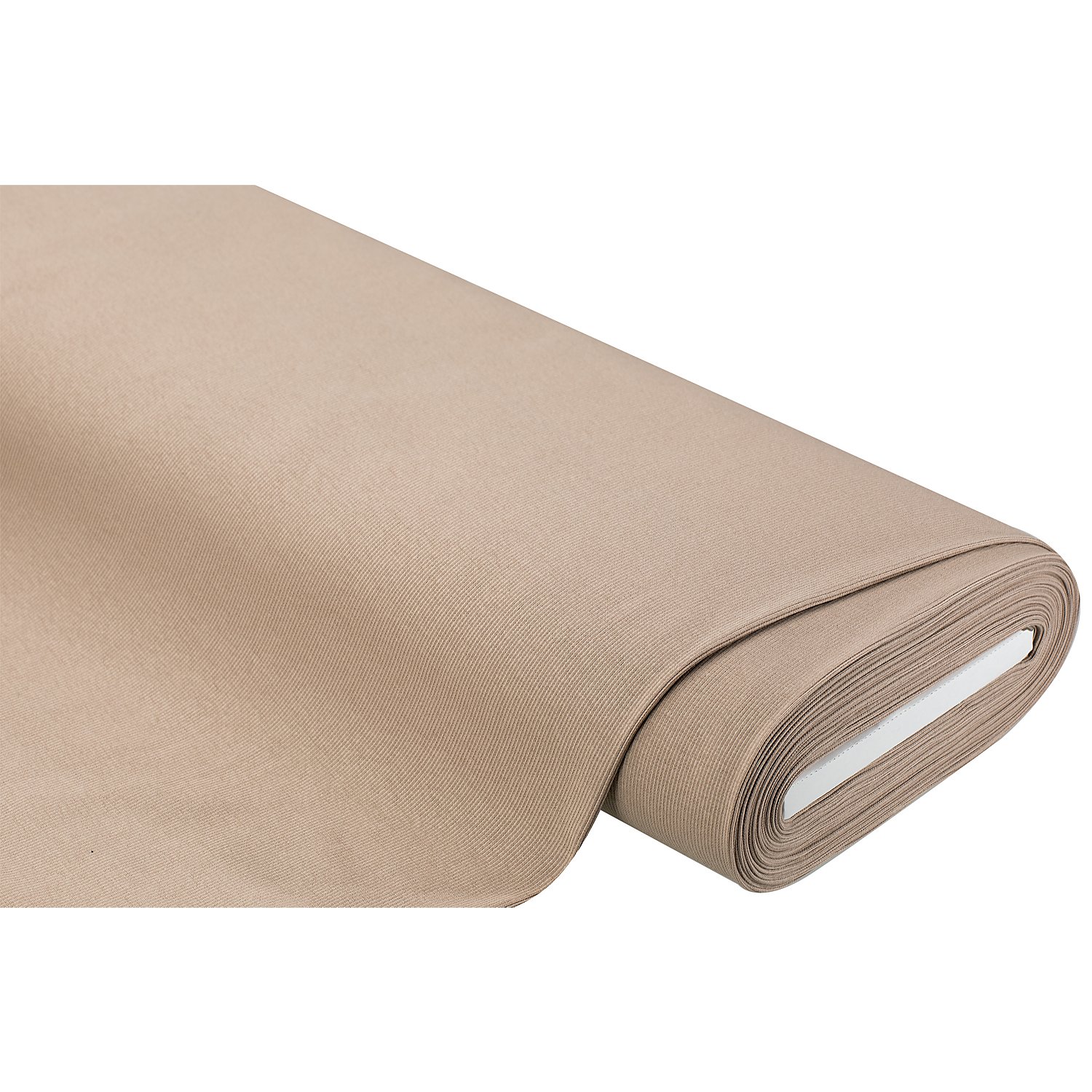 Baumwoll-Rippjersey mit Elasthan, helltaupe