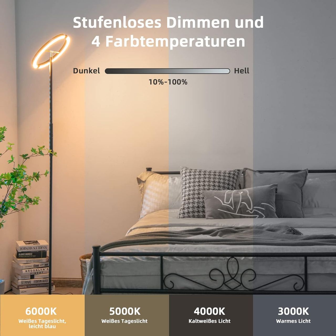 Costway LED Stehlampe 3000K-6000K dimmbar,