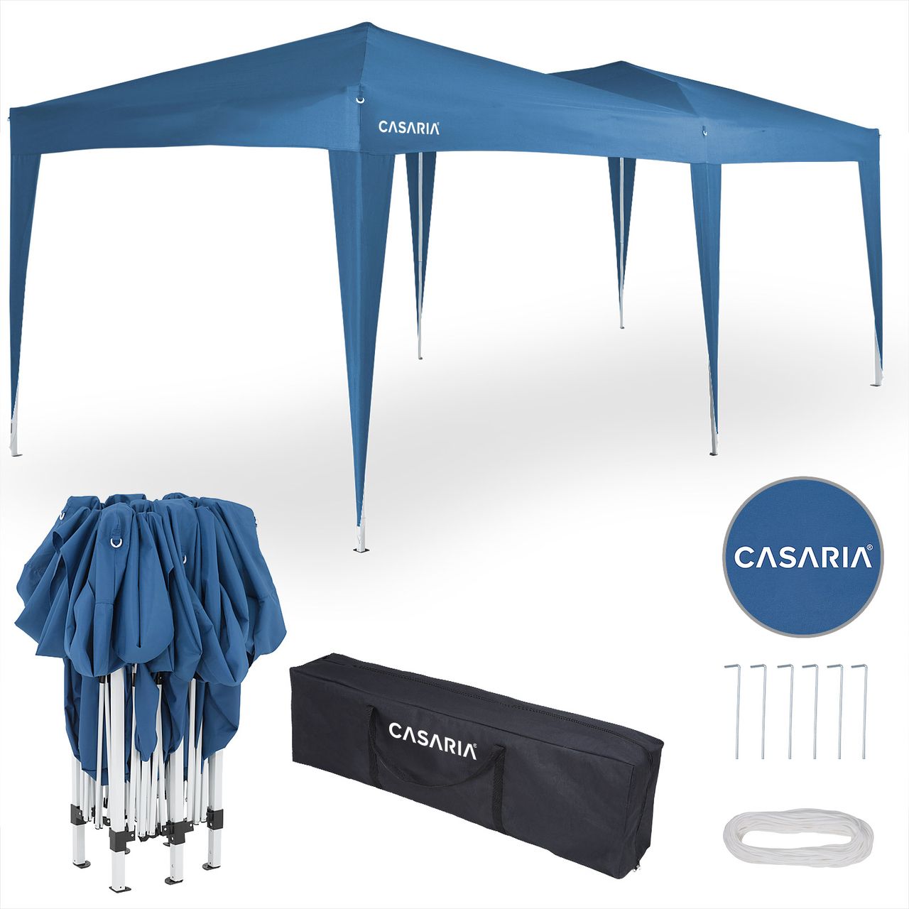 Casaria Faltpavillon Blau 3x6m