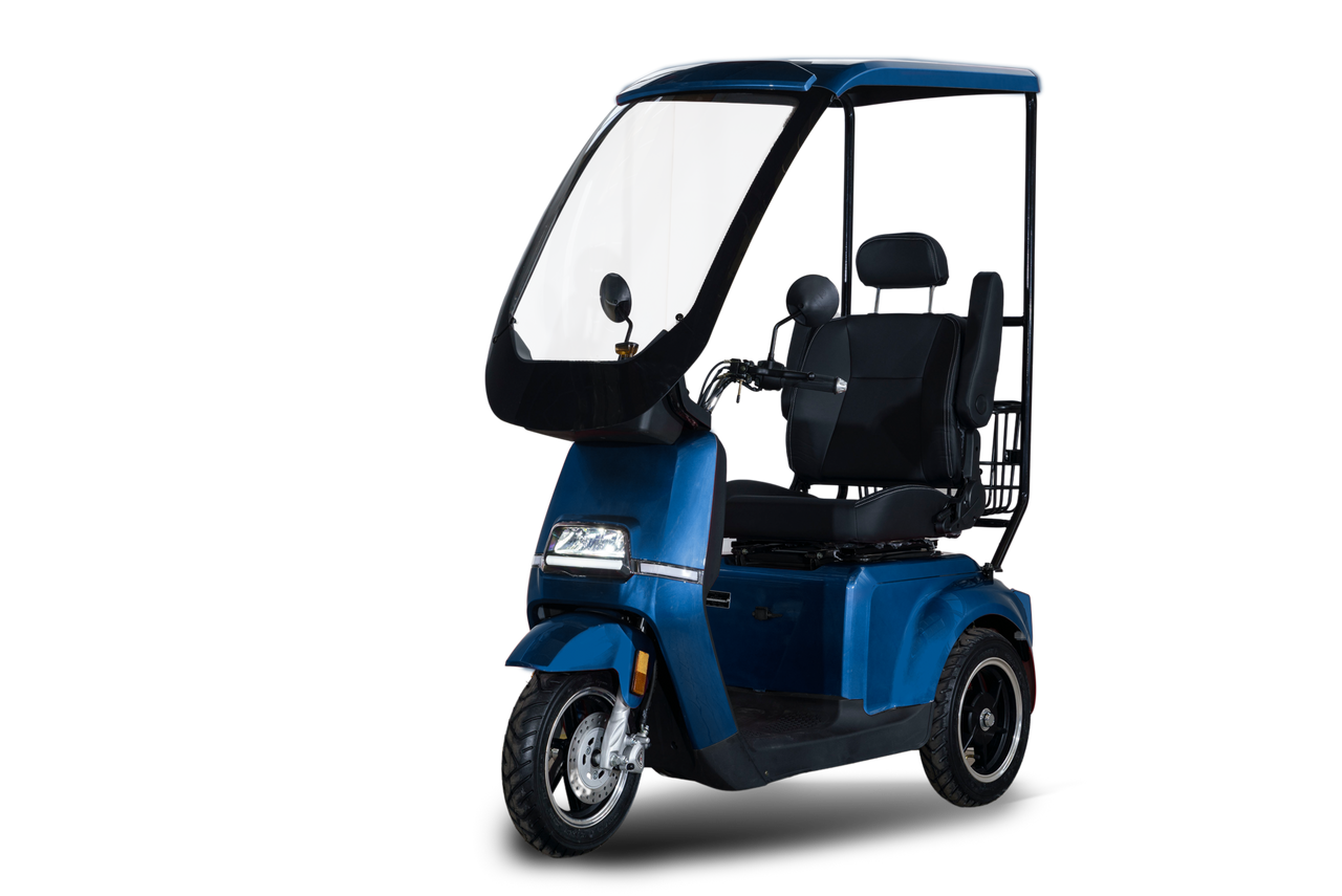 Stormborn R5 Elektro-Dreiradroller 25 km/h - blau - mit Dach