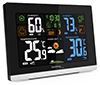 Technoline WS 6462 Funkwetterstation, Innentemperatur, Außentemperatur, Luftfeuchte, Luftdruck, Tendenzanzeige, Taupunkt, Farbdisplay, Funkuhr, Mondphasen hochglanz-schwarz,quer