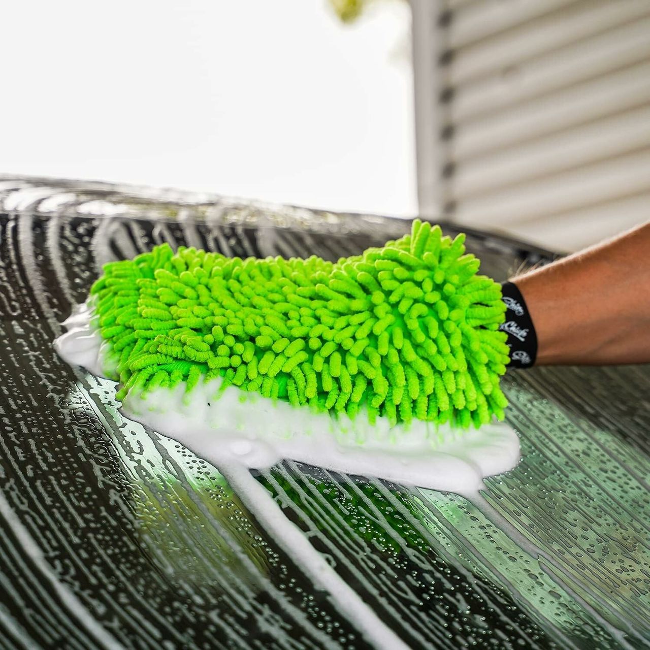 ShinyChiefs WASH WORMY - Premium Auto Wasch-Handschuh, 28cm, grün