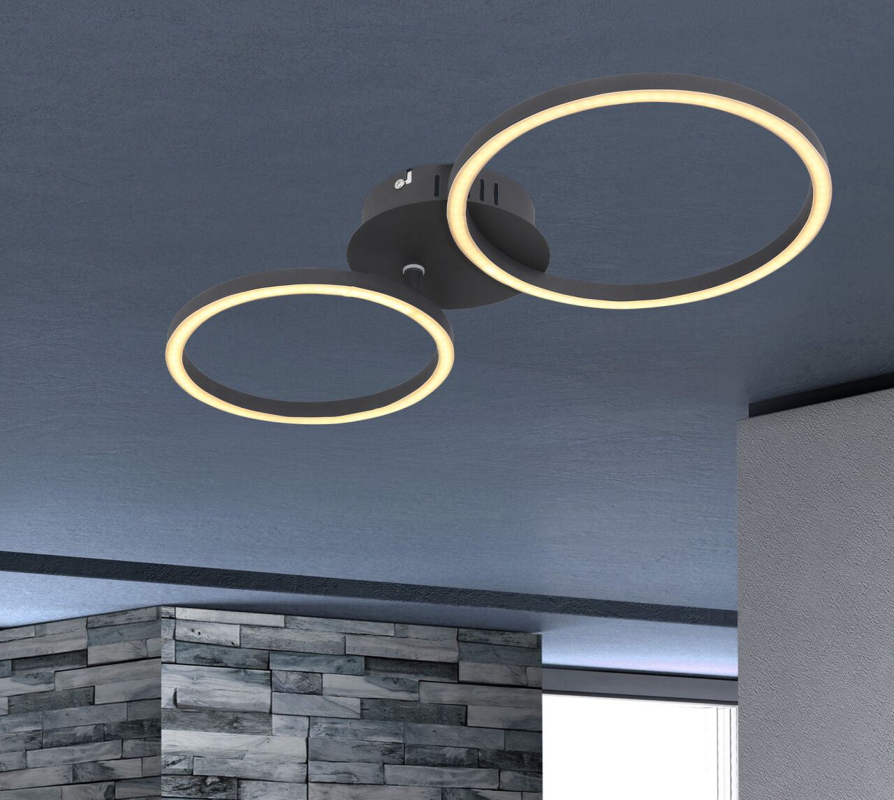Globo Lighting - KENDY - Deckenleuchte Metall schwarz matt, LED